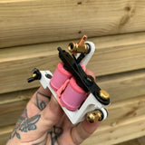 White Pink & Gold Drilled Bulldog Power Liner