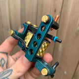Teal & Gold Drilled Bulldog Power Liner