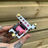 White Pink & Gold Drilled Bulldog Power Liner