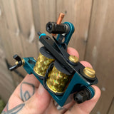 Teal & Gold Drilled Bulldog Power Liner