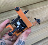 Distressed Orange Checker Bulldog Power Liner