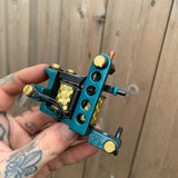 Teal & Gold Drilled Bulldog Power Liner