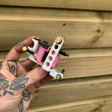 White Pink & Gold Drilled Bulldog Power Liner